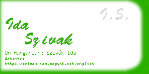 ida szivak business card