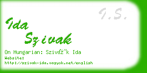 ida szivak business card